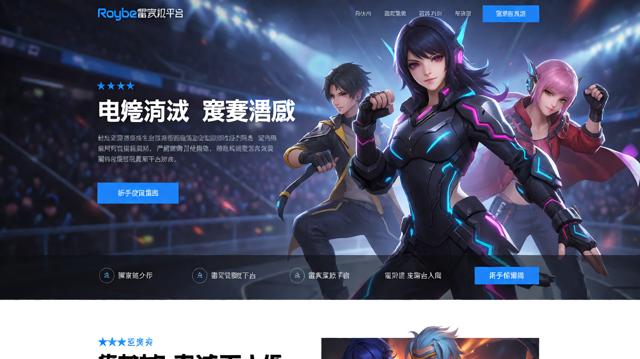 Raybe雷竞技平台首页展示，呈现电竞游戏界面与赛事氛围